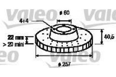Тормозной диск для OPEL CORSA D (S07) 1.0 2006-, код двигателя Z10XEP, V см3 998, КВт44, Л.с.60, бензин, Valeo 197044