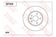 Диск тормозной передний AVEO (T300), CRUZE (J300), ASTRA J DF7475 для OPEL ASTRA J GTC 2.0 CDTI 2011-, код двигателя A20DTH, V см3 1956, кВт 121, л.с. 165, Дизель, TRW/Lucas DF7475