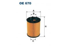 Фильтр масляный для OPEL AGILA (B) (H08) 1.3 CDTI 2008-, код двигателя D13A,Z13DTJ, V см3 1248, КВт55, Л.с.75, Дизель, Filtron OE670