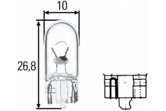 Лампа W5W 12V 8GP003594-121 для OPEL AGILA (B) (H08) 1.0 LPG 2010-, код двигателя K10B, V см3 996, кВт 48, л.с. 65, Бензин/автогаз (LPG), Hella 8GP003594121