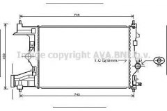 Радиатор системы охлаждения для OPEL ASTRA J Sports Tourer (P10) 1.6 Turbo 2010-, код двигателя A16LET, V см3 1598, кВт 132, л.с. 180, бензин, Ava OLA2485